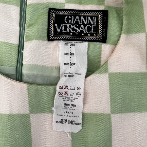 VINTAGE 1995 Gianni Versace checkered mini dress - Picture 3 of 7